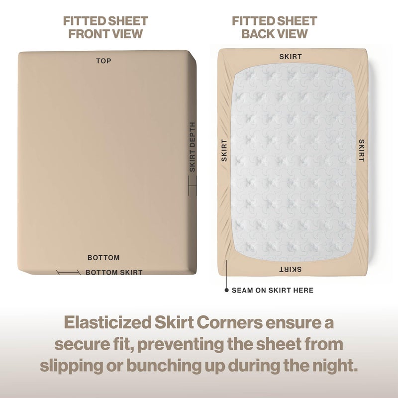 Superity Linen Superity Luxurious Hotel Quality Twin Fitted Sheet 100% Cotton Ultra Soft, Skin-Friendly & Hypoallergenic Deep Pocket Fits 12 Mattress Easy Care & Snug Fit (Twin Size - 39 x 75) - Image 4